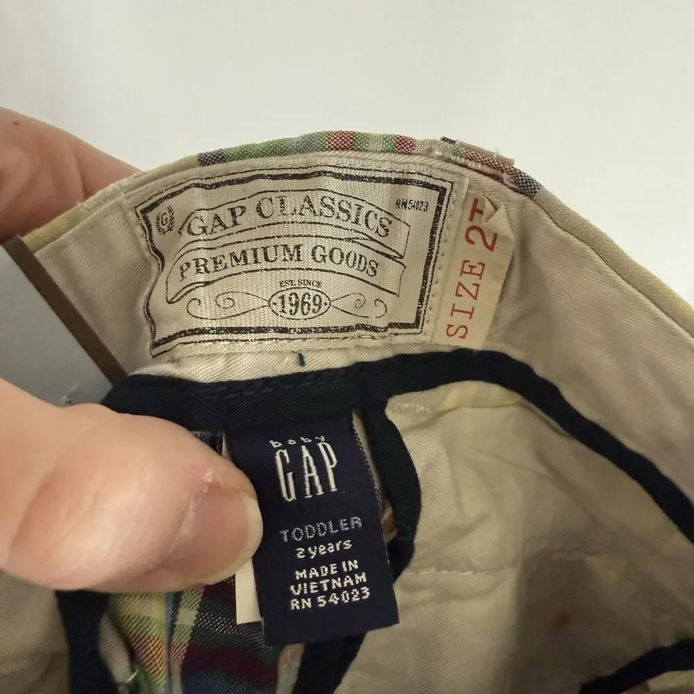 New Gap Chino Pants Boys 2 Years Mulitcolor Plaid Button Zip